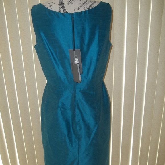 PEACOCK SLEEVELESS DRESS WITH MATCHING JACKET MOB/PARTY DRESS SIZE 14 - Picture 6 of 8
